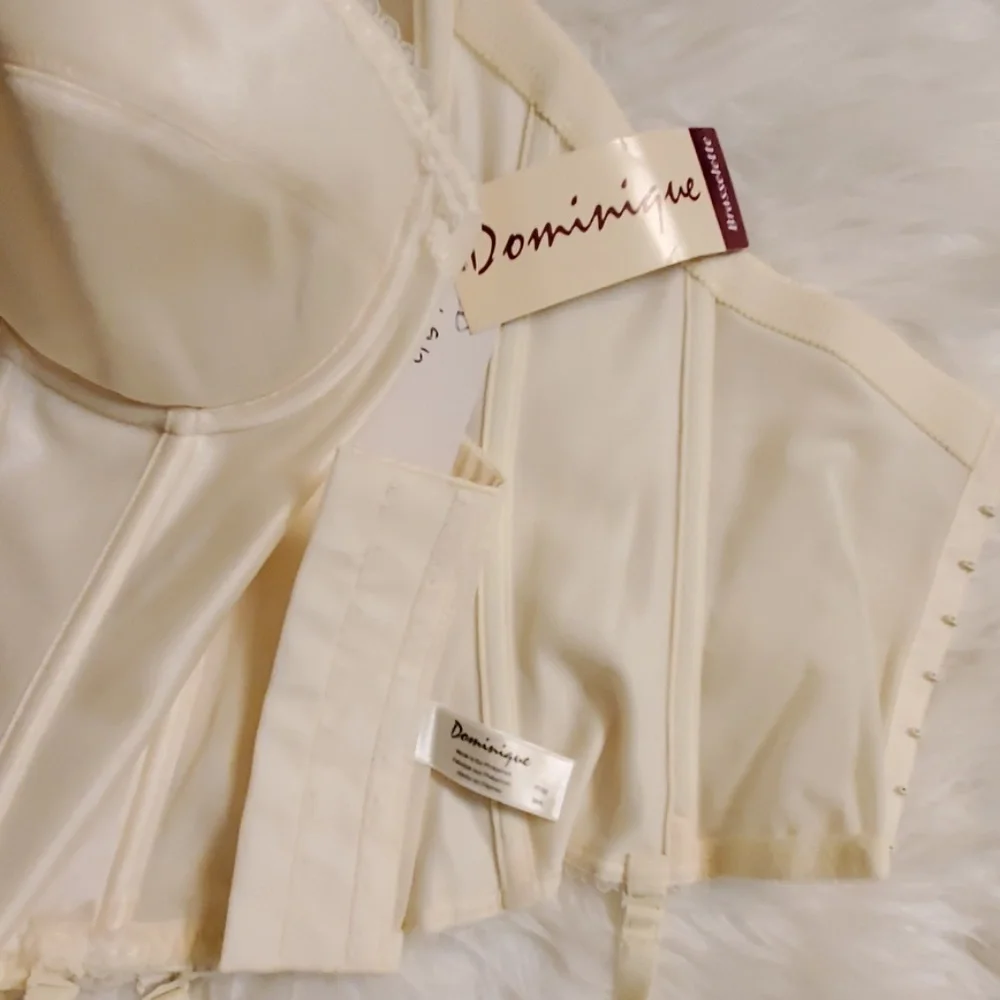 Dominique bralette with garters size 36A Ivory NEW with tags